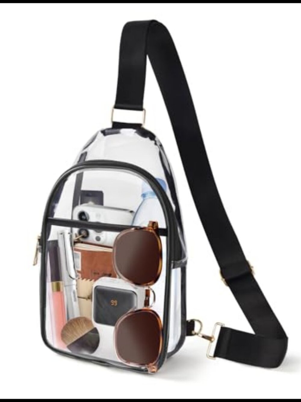 Stadium Approved Clear Crossbody Bag Unisex Adjustable Strap Waterproof PVC
